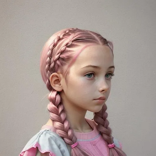 Prompt: girl with pink braided hair