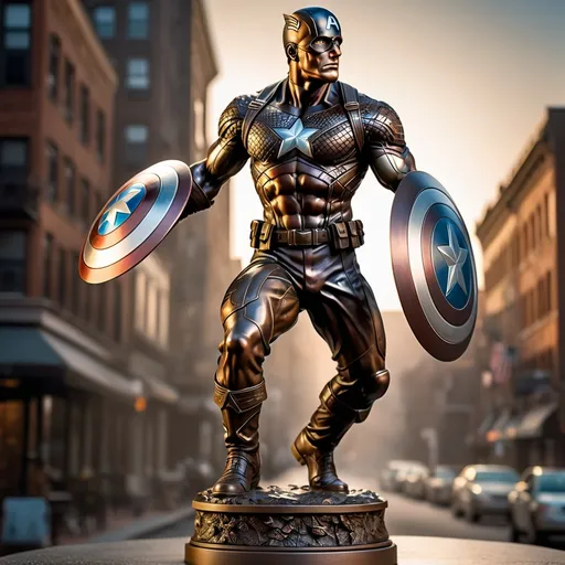 Prompt: Bronze Statue of Captain America