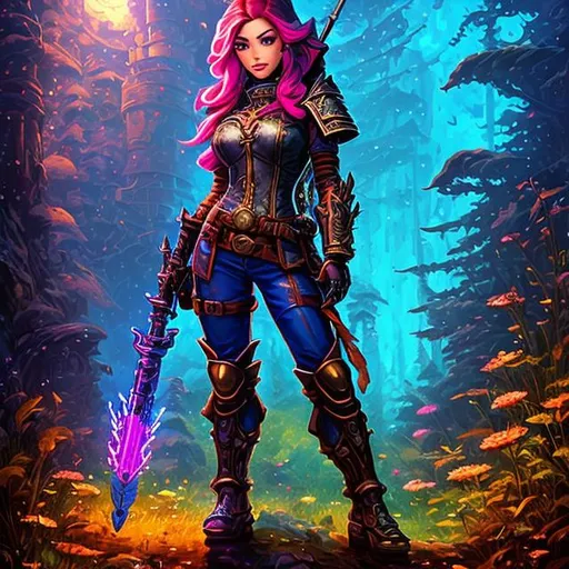 Prompt: Full body portrait of a Female Gnome Artificer, full leather armor, tools in hand, robot beside her, Julia Voth, By Dan Mumford, By James Gurney, By Russ Mills, ascii art, Gothic Noir, 8 bit, Pixel art, Borderlands: Oil splash!! Oil stained!!", intricate hyperdetailed fluid gouache illustration, fluid 