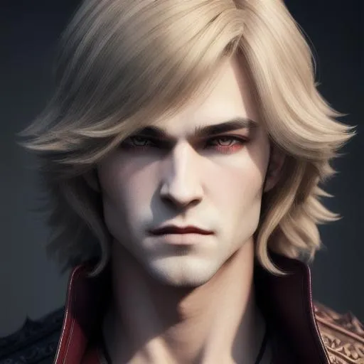 Prompt: Vampire, Caucasian, boy, beautiful masculine face, dirty blond shaggy shoulder length hair with curtain bangs, well developed body, blood, gore, full body view, Highly detailed, 8k resolution, perfect composition, hyperrealistic, super detailed, 8k, high quality, trending art, trending on artstation, sharp focus, intricate detail, extremely detailed, centered, full frame, photorealistic, high contrast, vivid colors, high resolution,  fangs shown, DND necromancer class, grandly clothed