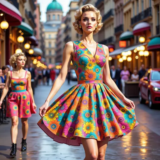 Prompt: A stylish and elegant lady of the 50's