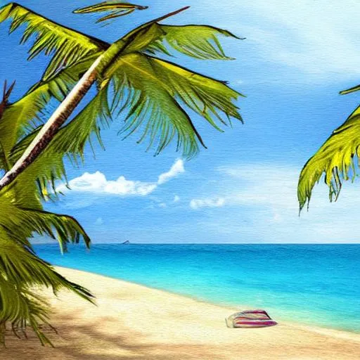 Create a beautiful AI artwork of a Jamaican beach wi...