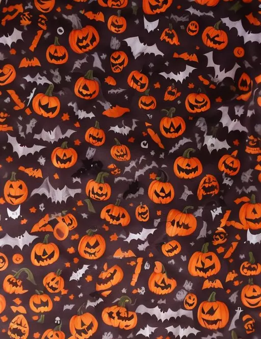 Prompt: halloween fabric