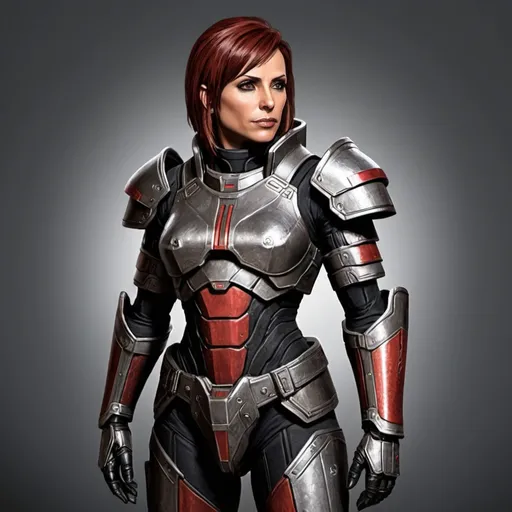 Commander Shepard but in Dwarven style armor