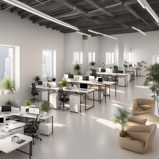 Prompt: futuristic open space  for  groups of students with individual workstation with laptop and joy atmosphere. Also add a meditation and minfullness and a few students using the different stations and personal working rooms
