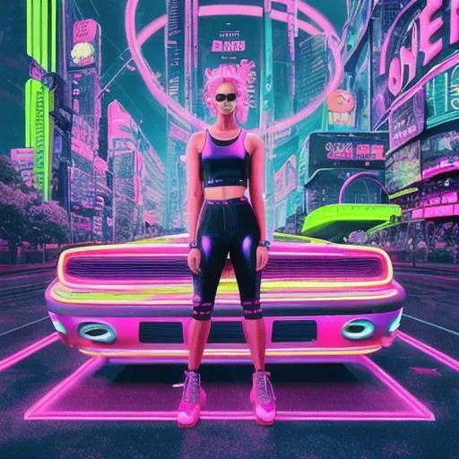 Prompt: As you step into the time machine, you are transported back to the year 2000, the height of the Y2K era. The world around you is filled with a unique aesthetic that blends futuristic technology with a touch of nostalgia. Neon colors, metallic materials, and futuristic patterns dominate the landscape. Everywhere you look, you see people wearing crop tops, low-rise pants, and platform shoes. The music blaring from nearby clubs is a mix of electronic beats and pop melodies, creating a sound that is both futuristic and retro. You feel as though you have stepped into a time capsule, experiencing the Y2K aesthetic in all its glory.
