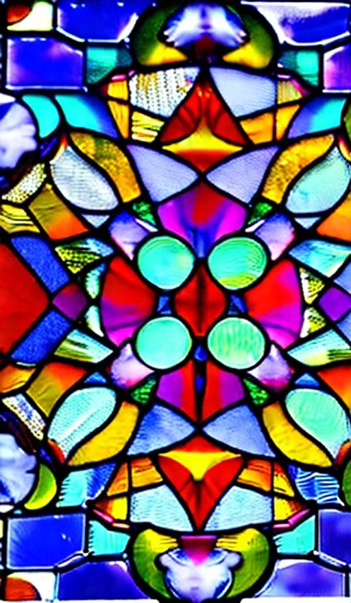 Stained -glass window, LSD, DMT, vivid color, insane... | OpenArt