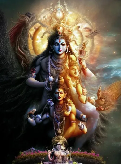 Prompt: Shiva and shakti with cosmos unreal