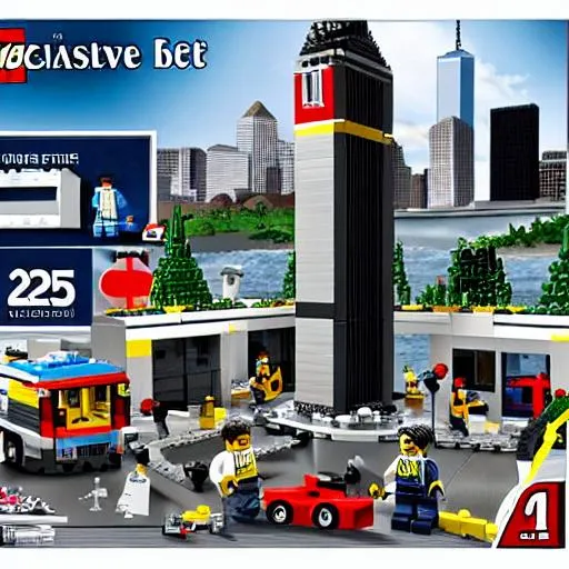 Prompt: 9/11 memorial lego set