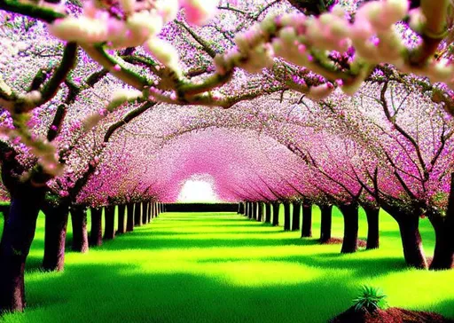 Prompt: Garden of  heavenly fruit trees blossom pastal shades heavenly ethereal 