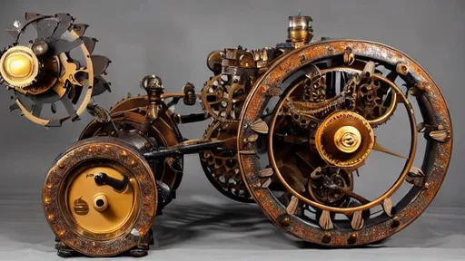 Prompt: A large mechanical turn of the century steampunked machine  highly detailed 8k