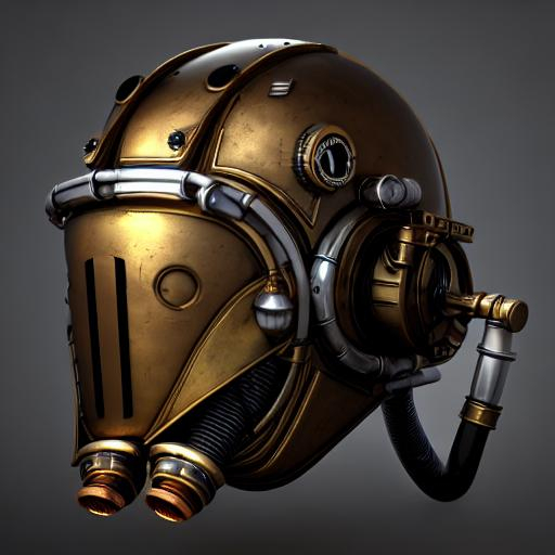 Steampunk mechanical helmet with side ventilation ho... | OpenArt