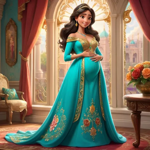 Prompt: Princess Elena of Avalor pregnant