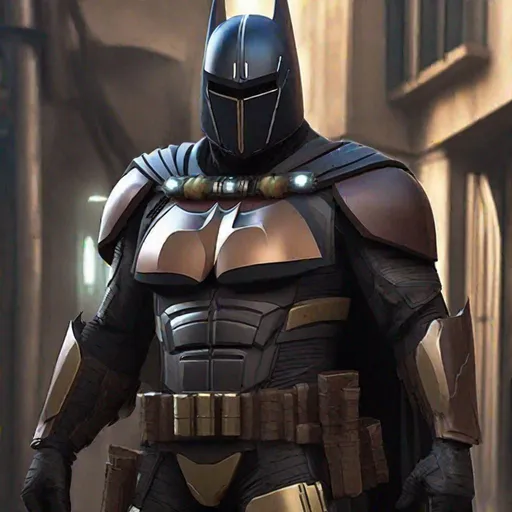 Prompt: A hybrid of Batman and the Mandalorian