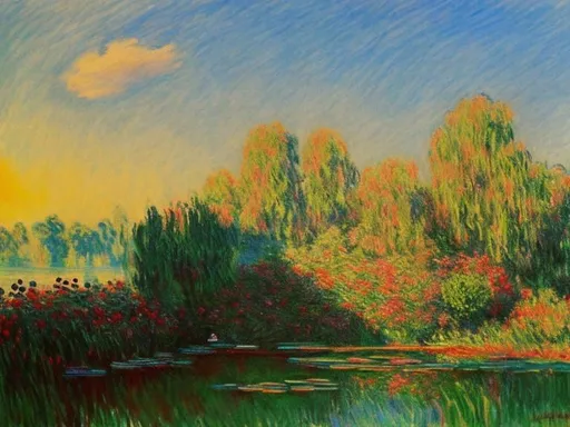 Prompt: Draw me a painting in the style of monet