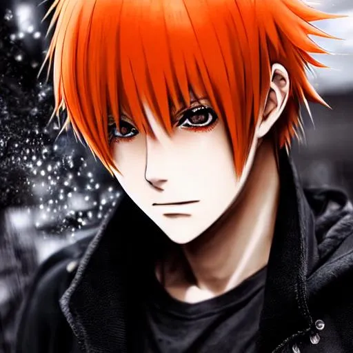 Prompt: anime boy, orange hair, illustration, {{extremely detailed}}, sharp focus, absurdres, highres, cinematic lighting, street photography, cinematic, macro detailed shading, concept art, smooth soft skin, {{hyper detailed}}, digital painting, {{{masterpiece}}}, beautiful detailed eyes, light particles, illustration, {{{dynamic pose}}}, {{full body}}, detailed face, black hair, detailed background, hair ornament, dynamic angle, detailed eyes, nature background, blush, school boy, uniform, battle pose, japan, tokyo background, extremely detailed scenario, uhd, 4k, happy face, handsome