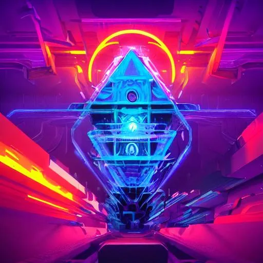 Prompt: musician Jonsk album cover designed by Beeple and nychos. 3D rendering octane.

visual with the text: dimension. in capital letters. blue and purple themed. with flames around it