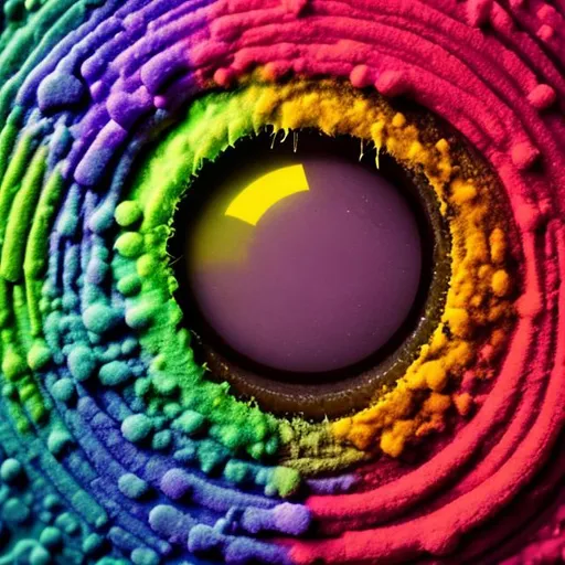 Prompt: laughing wall eye of the catalyst cacophony of colour
