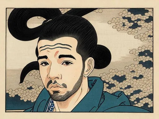 Prompt: drake drawn by hokusai