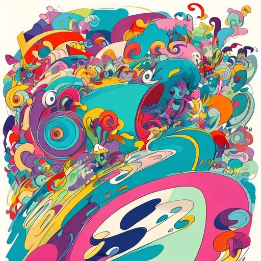 Prompt: The cartoon features a vibrant and dynamic scene that showcases three elements of art: line, shape, and color.

    Line: The foreground of the cartoon depicts a whimsical character, such as a quirky creature or a lively human figure, drawn with bold, curving lines. The lines convey movement and energy, emphasizing the element of line in the composition.

    Shape: In the background, there are various objects and elements represented by different shapes. For example, there might be a circular sun, square buildings, triangular trees, and oval-shaped clouds. Each shape is distinct and contributes to the overall composition, highlighting the element of shape in the artwork.

    Color: The cartoon employs a vibrant and contrasting color palette. The character in the foreground is colored with bright hues, while the background elements are filled with a mix of bold and harmonious colors. The use of color creates visual interest, depth, and emphasizes the element of color in the artwork.

The cartoon aims to showcase the elements of art in a fun and engaging way, capturing the viewer's attention and stimulating their appreciation for these fundamental aspects of artistic expression.