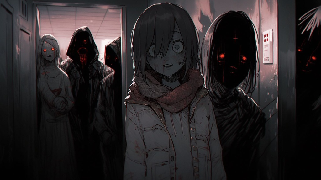 creepy stare anime