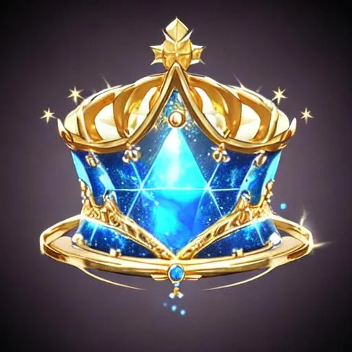 Prompt: fantasy gold light blue realistic celestial crown hyperrealistic only object