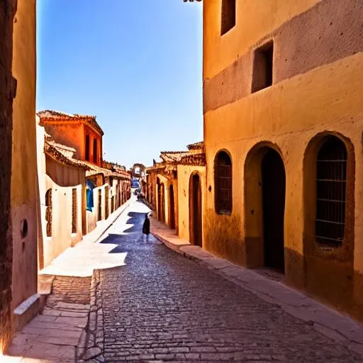 Prompt: Medieval Aztec city streets.