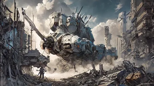 Prompt: Nuclear wasteland, human clone factory, fighting for survival, time is running out, hyper detailed, photorealistic, spaceship, cyberpunk, mech, firing missiles