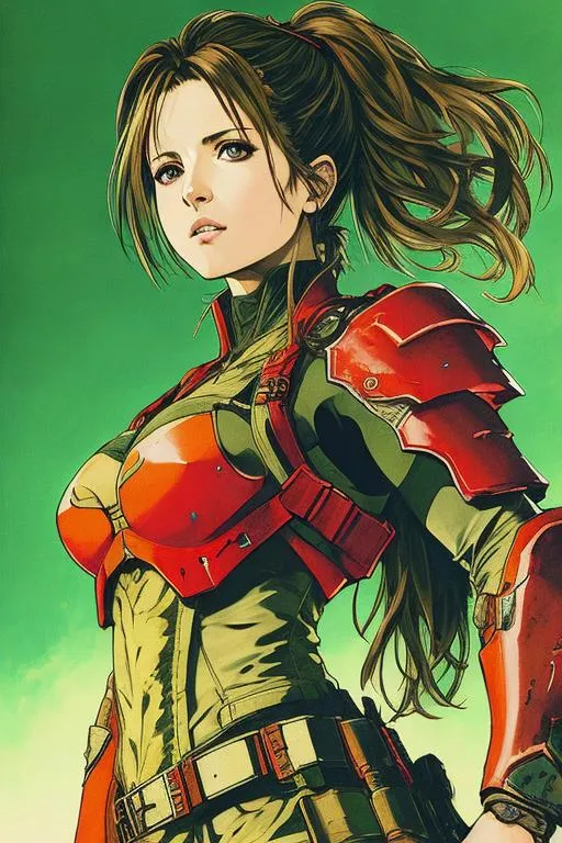 Prompt: (((Yoji Shinkawa))), sticker of ultra detailed portrait of Sarah Michelle Gellar  in red holy armor,  high quality cell shaded illustration in post apocalyptic style by Yoji Shinkawa, ((full body)), dynamic pose, perfect anatomy, centered, freedom, soul, dark green long hair, approach to perfection, cell shading, 4k , cinematic dramatic atmosphere, watercolor painting, global illumination, detailed and intricate environment, artstation, concept art, fluid and sharp focus, volumetric lighting, cinematic lighting, Art by Yoji Shinkawa,