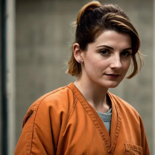 Prompt: young jodie whittaker as female inmate