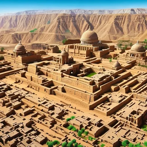 Prompt: Create a vivid and historically accurate representation of the Indus Valley Civilization. Your AI image generator should depict bustling urban centers, intricate city planning, advanced engineering, and flourishing trade and agriculture. Feel free to incorporate the iconic symbols, artifacts, and religious practices of the time. Let your creativity flow as you dive into the mysteries of this ancient civilization and showcase its brilliance through stunning visuals!

Remember to draw inspiration from historical references, archaeological findings, and scholarly research to make your AI-generated image a captivating and authentic representation of the magnificent Indus Valley Civilization. Happy creating!