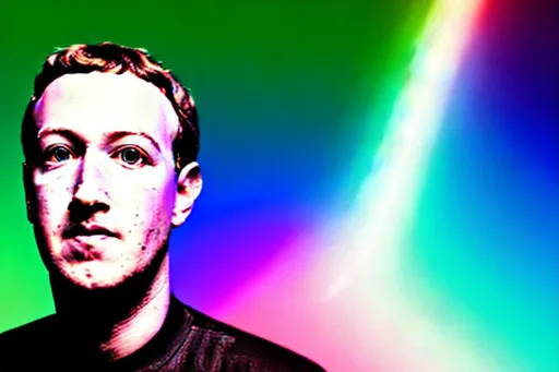 Prompt: Vaporwave aesthetic Pop art uncanny Portrait of likable ((Mark Zuckerberg)) awkward bizarre anxious face Warhol Wallpaper