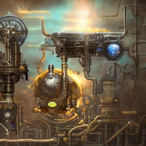 Prompt: steampunk, ozone molecule, high resolution, 16:9