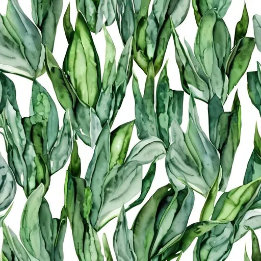 Prompt: watercolor sansevieria leaves pattern