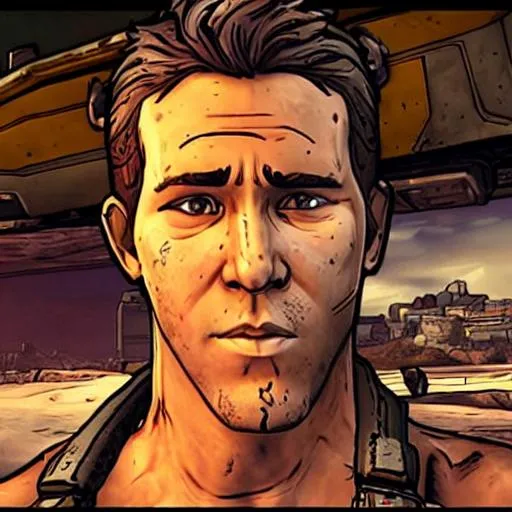 Prompt: Ryan Reynolds in borderlands 2