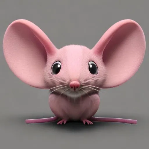 Prompt: Pink mouse with wings