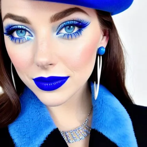 Prompt: Natalie Portman and Emma Stone in war room, blue lipstick, candy pleasant face, blue eyes, white eyeshadow, Sugar Hat, Decagon Earrings. Blue heart necklace, Rifles, Neutral color scheme, ultradetailed, 8k resolution, perfect, smooth, high quality, shiny. 