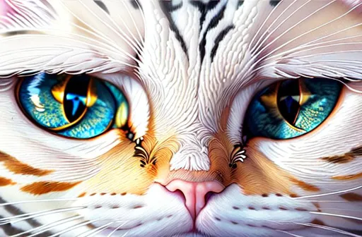 Prompt: beautiful 10 year old Cat Eyes, Photorealistic Digital Art, Intricately detailed, 8k resolution, artby  Toni DiTerlizzi Sandro Botticelli
