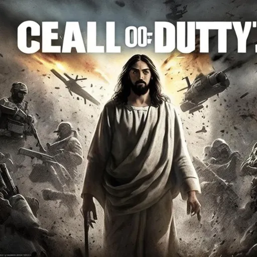 Prompt: Jesus in call of duty