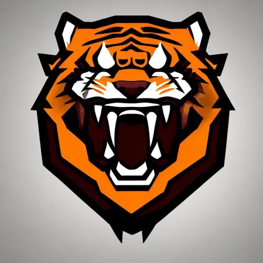 Prompt: Bark Tiger mouth gaming logo 