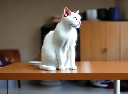 Prompt: e.g. A cat is sitting on a table