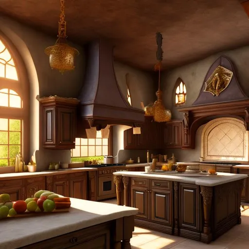 Prompt: fantasy, kitchen interior, UHD, HD, 8K, 