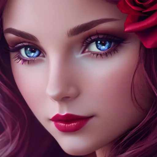 Prompt: fairy goddess,red roses, closeup