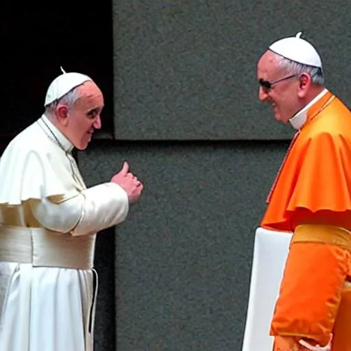 Prompt: the pope imitates goku.