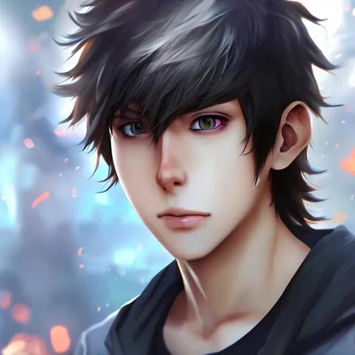 Prompt: Anime handsome realistic boy like Gamer 
