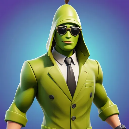 Prompt: generate a avocado spy fortnite skin