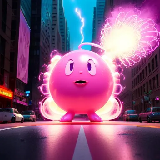 Prompt: a pink  slime humanoid, explodes in pieces, on the streets of new york,Digital style painting,style of Pixar, Fragonard, highly-detailed, cinematic, washed out palette,light trails, translucent, iridescent, arms visible, perfect composition, hyperrealistic, super detailed, 8k, high quality, sharp focus, intricate details, highly detailed, dynamic lighting, detailed and intricate environment, highest quality