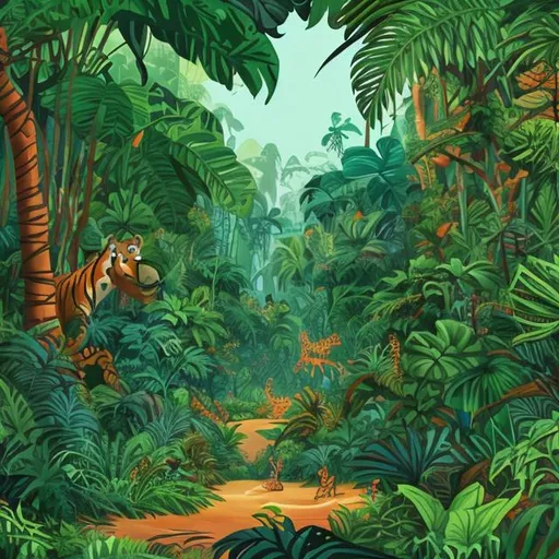Prompt: animated jungle 
