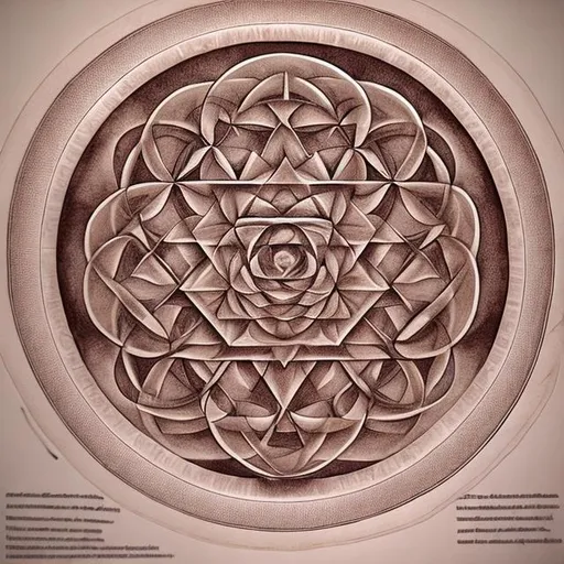 Prompt: parchment rose sacred geometry