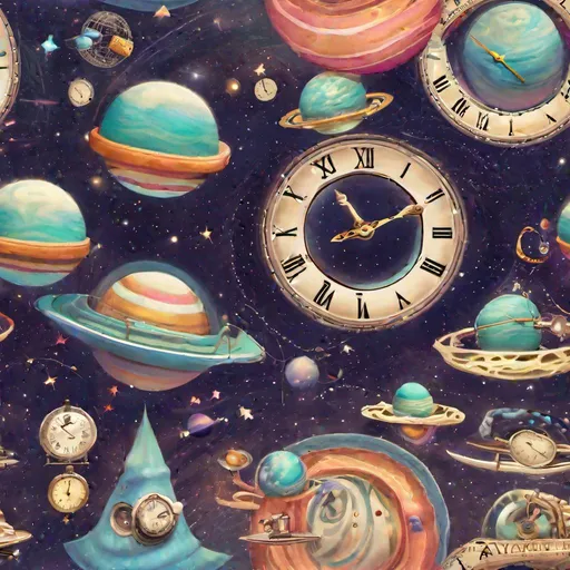 Prompt: spacetime continuum whimsical time traveler 